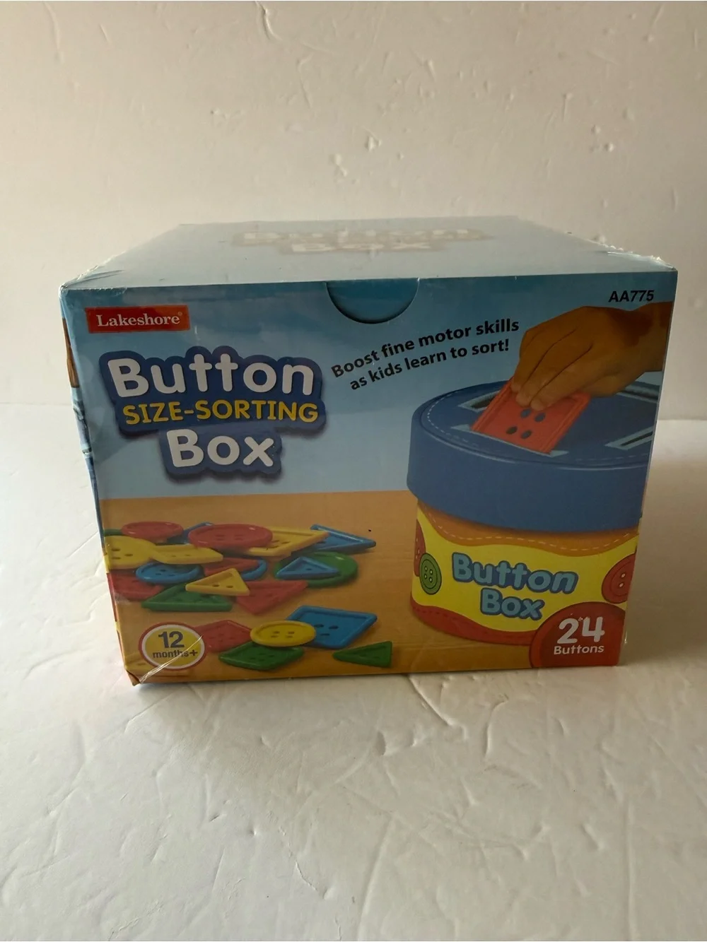 NWT Lakeshore Button Size-Sorting Box — Blue & Yellow